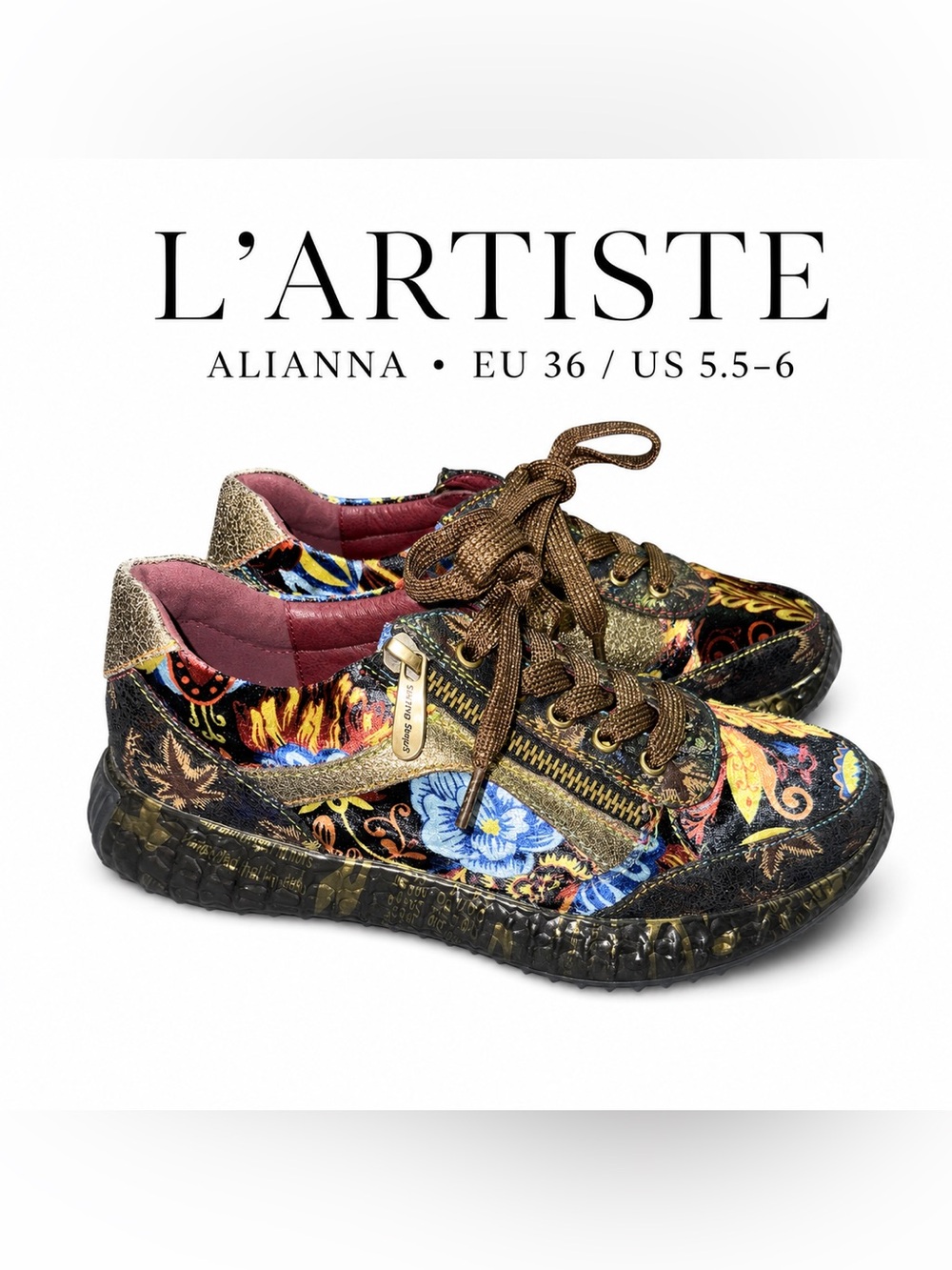 L’Artiste Spring Step Alianna Floral Leather Sneakers EU 36 US 5.5–6